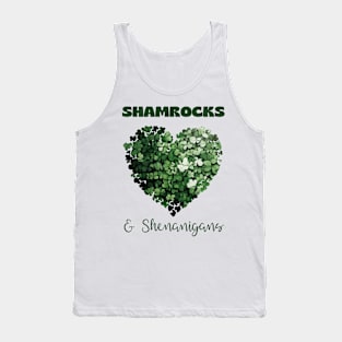 Shamrocks and Shenanigans with clover heart Tank Top